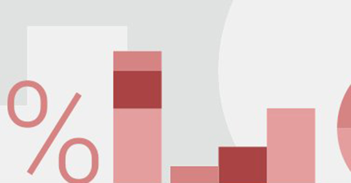 Auf dem Bild wird das Prozentzeichen, sowie eine Statistik in vier roten Balken dargestellt, welche Ausdruck einer steigenden Anzahl an durch den Bund direkt finanzierten Bundesbeiträgen für die höhere Berufsbildung sein soll.