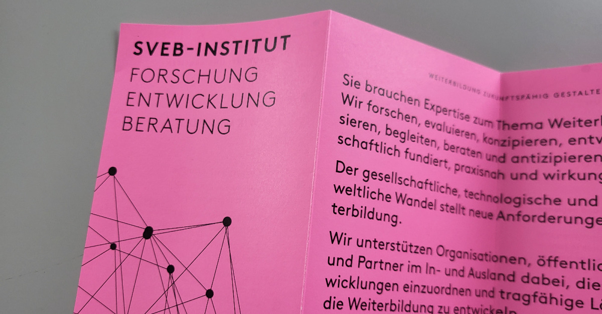 SVEB-Institut: Expertise in der Weiterbildung – für die Weiterbildung
